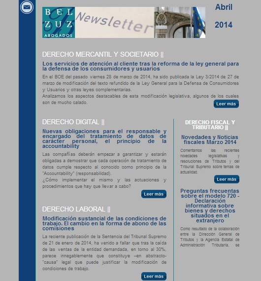 Newsletter España - abril 2014