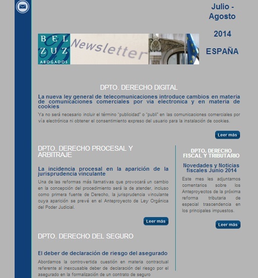 Newsletter España - Julio-Agosto 2014