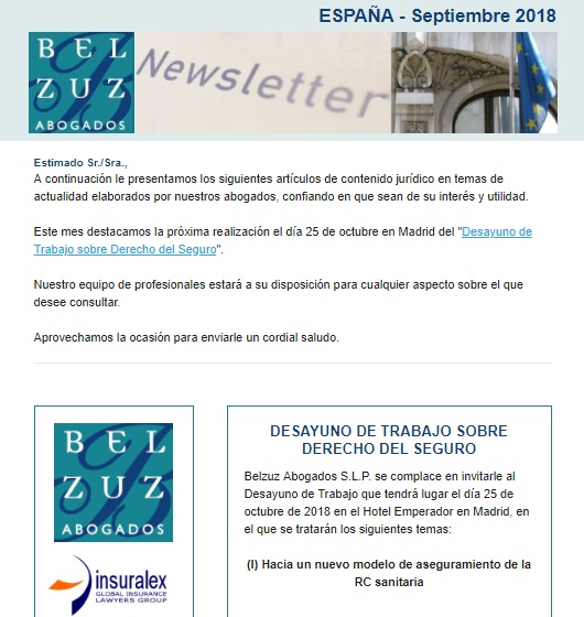 Newsletter España - Septiembre 2018