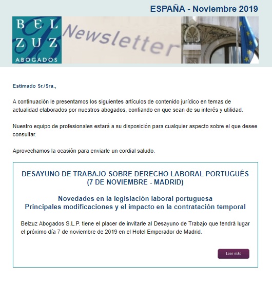 Newsletter España - Noviembre 2019