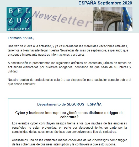 Newsletter España - Septiembre 2020