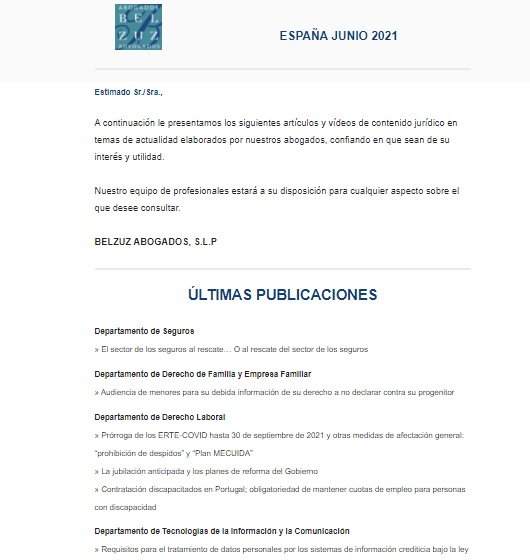 Newsletter España - Junio 2021