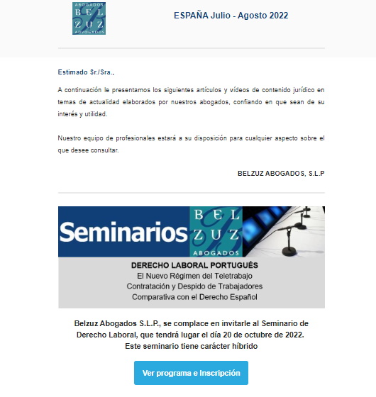 Newsletter España - Julio - AgostoJunio 2022