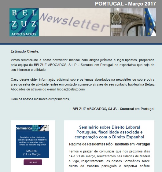 Newsletter Portugal - Fevereiro 2017